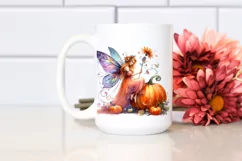 Cute Fairy and Pumpkin Sublimation Clipart Product Image 2