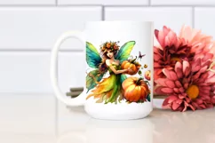 Cute Fairy and Pumpkin Sublimation Clipart Product Image 2