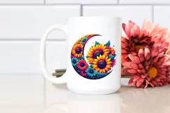 Colorful Sunflowers Half Moon PNG Product Image 2