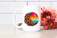 Colorful Sunflowers Half Moon PNG Product Image 2