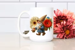 Detailed Digital Gnome Gerbera Bouquet | Clipart Product Image 2