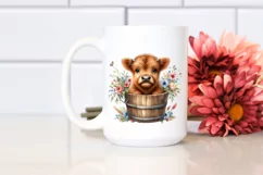 Cute Baby Dog in Bucket with Flowers Product Image 2