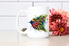 Abstract Vibrant Watercolor Bird PNG Product Image 2