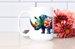 Abstract Vibrant Watercolor Rhino PNG Product Image 2