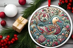 Round Christmas Ornament Sublimation|Clipart Product Image 1