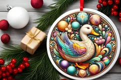 Round Christmas Ornament Sublimation|Clipart Product Image 1