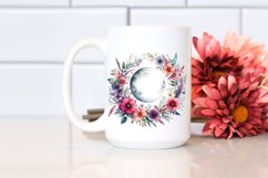 Vibrant Boho Moon with Flowers | Clipart Product Image 2