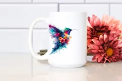 Vibrant Watercolor Hummingbird | Clipart Product Image 2
