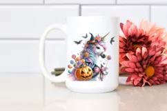 Watercolor Pastel Unicorn Halloween | Clipart Product Image 2