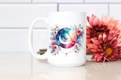 Abstract Moon with Flowers Stars Hanging | Clipart Product Image 2
