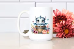 Cute Baby Dragon in a Bucket Clipart Product Image 2