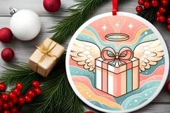 Round Christmas Ornament Sublimation|Clipart Product Image 1