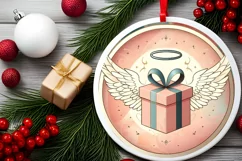 Round Christmas Ornament Sublimation|Clipart Product Image 1