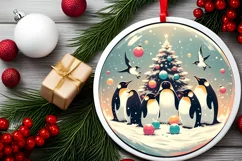 Round Christmas Ornament Sublimation|Clipart Product Image 1