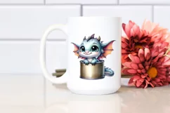 Cute Baby Dragon Smiling in a Can | Clipart Product Image 2