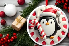 Round Christmas Ornament Sublimation|Clipart Product Image 1