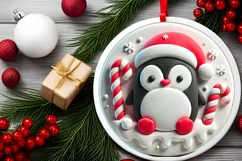 Round Christmas Ornament Sublimation|Clipart Product Image 1