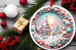 Pastel Molten Candy Christmas Scene PNG Product Image 2