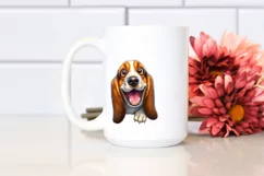 Cute Funny Furry Basset Hound Clipart Product Image 2