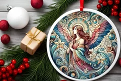 Round Christmas Ornament Sublimation|Clipart Product Image 2