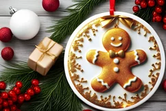Round Christmas Ornament Sublimation|Clipart Product Image 1