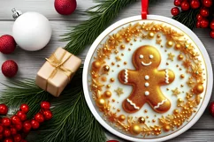 Round Christmas Ornament Sublimation|Clipart Product Image 1