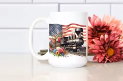 Vintage Train Watercolor | Summer Clipart Product Image 2