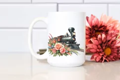 Vintage Train Watercolor | Summer Clipart Product Image 2
