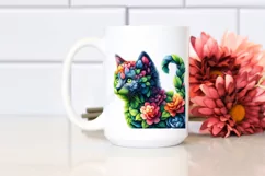 Abstract Vibrant Watercolor Kitten PNG Product Image 2
