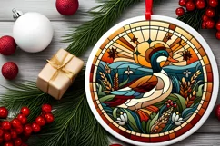 Round Christmas Ornament Sublimation|Clipart Product Image 1