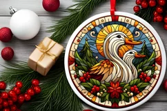 Round Christmas Ornament Sublimation|Clipart Product Image 1