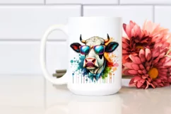 Quirky Colorful Artistic Cow Clipart Product Image 2