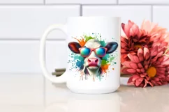 Quirky Colorful Artistic Cow Clipart Product Image 2