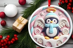 Round Christmas Ornament Sublimation|Clipart Product Image 1