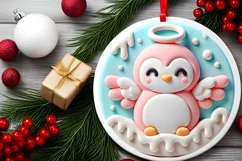 Round Christmas Ornament Sublimation|Clipart Product Image 1