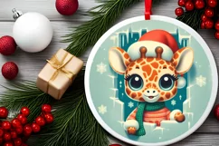 Round Christmas Ornament Sublimation|Clipart Product Image 1