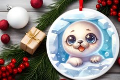 Round Christmas Ornament Sublimation|Clipart Product Image 2