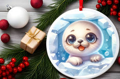 Round Christmass Ornament PNG Product Image 2