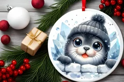Round Christmas Ornament Sublimation|Clipart Product Image 2
