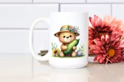 Funny Baby Bear Holding Zucchini | Sublimation | Clipart Product Image 2