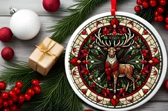 Round Christmas Ornament Sublimation|Clipart Product Image 1