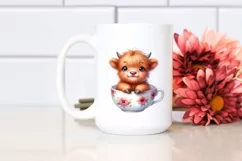 Smiling Baby Highland Cow in a Cup Product Image 2