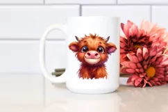 Funny Baby Face Highland Cow with Big Eyes Product Image 2