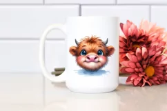 Expressive Happy Highland Cow PNG Product Image 2