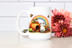 Colorful CAT House with Rainbow | Sublimation | Clipart Product Image 2