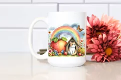 Colorful CAT House with Rainbow | Sublimation | Clipart Product Image 2