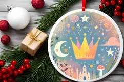 Round Christmas Ornament Sublimation|Clipart Product Image 1