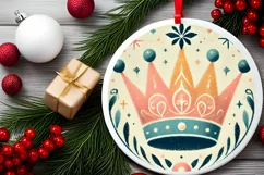 Round Christmas Ornament Sublimation|Clipart Product Image 1