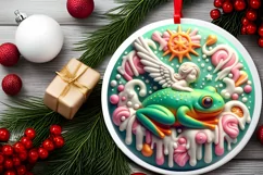 Round Christmas Ornament Sublimation|Clipart Product Image 1