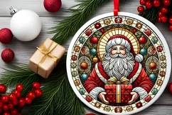 Round Christmas Ornament Sublimation|Clipart Product Image 1